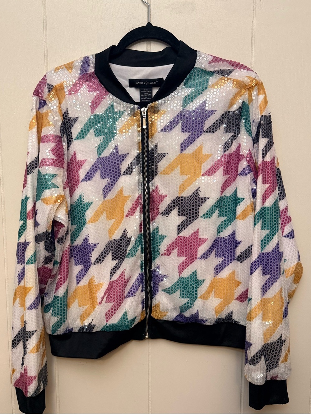 Ashley Stewart Sequin Bomber Jacket, 14/16